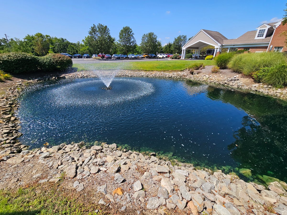fountain in pond